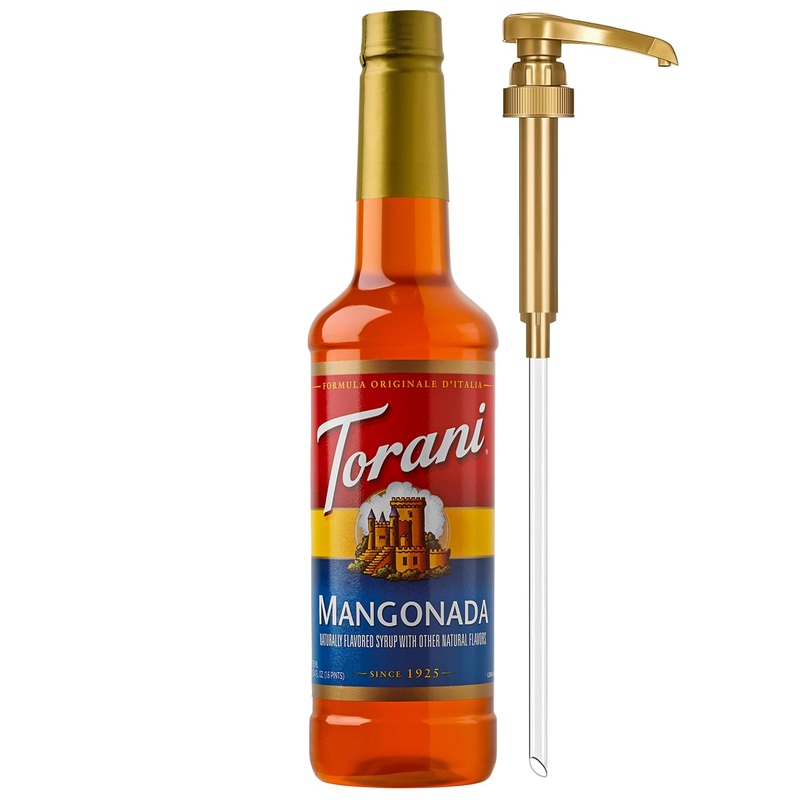Torani Mangonada Syrup for Iced Tea, Lemonade, Sodas & Cocktails – 25.4 Fl Oz with Pump Included