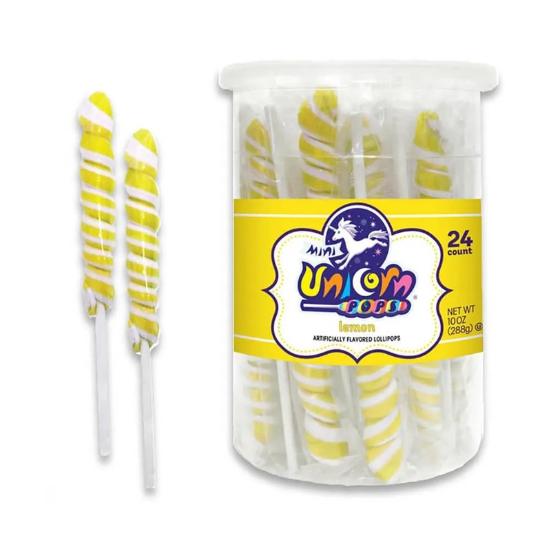 Unicorn Pops Twist Suckers – Yellow: 24-Piece Jar