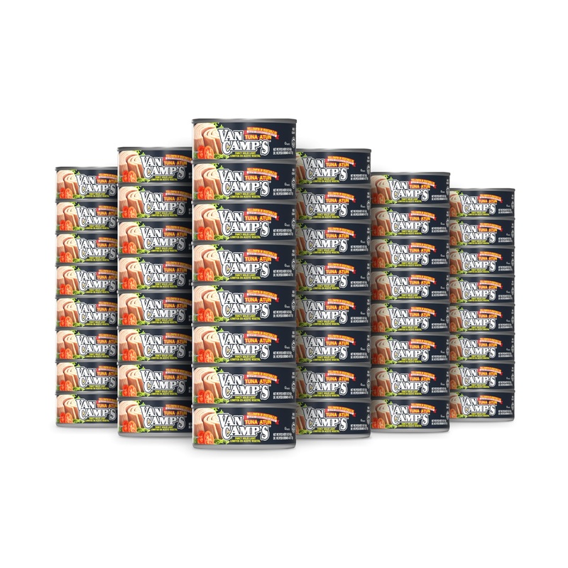 Van Camp’S Seafood Solid Light Yellowfin Tuna In Vegetable Oil, 5 Oz. Can (Pack Of 48), Wild Caught Canned Tuna