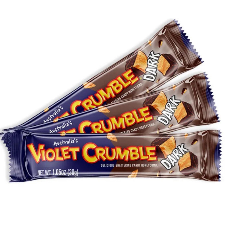 Violet Crumble Dark Chocolate Candy Bars: 20-Piece Box