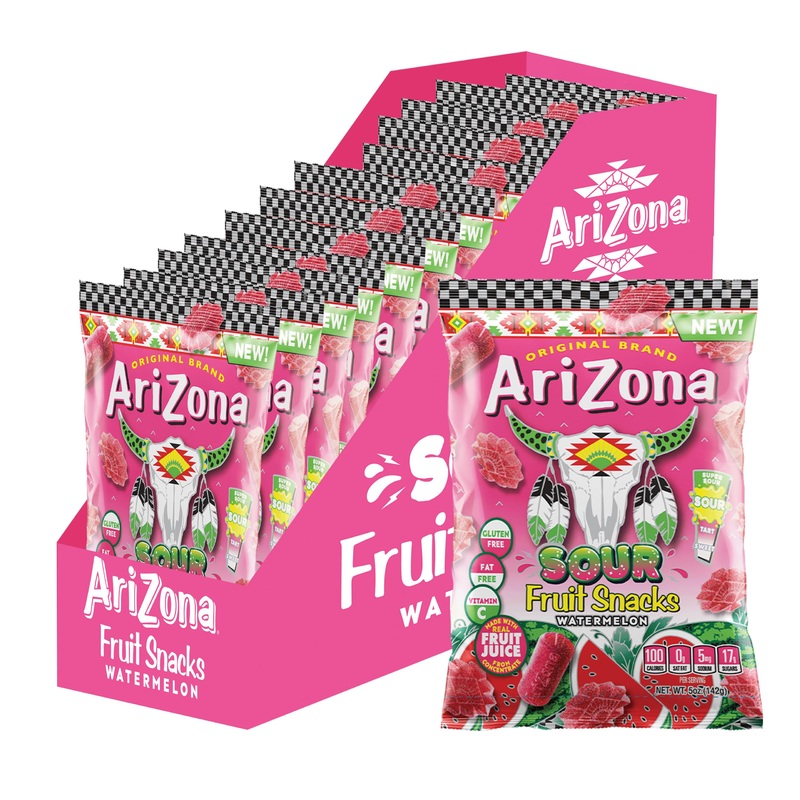 Arizona Fruit Snacks, Sour Watermelon – New – 5 Ounce Bags (Pack Of 12) – Gluten Free – Gummy Chews