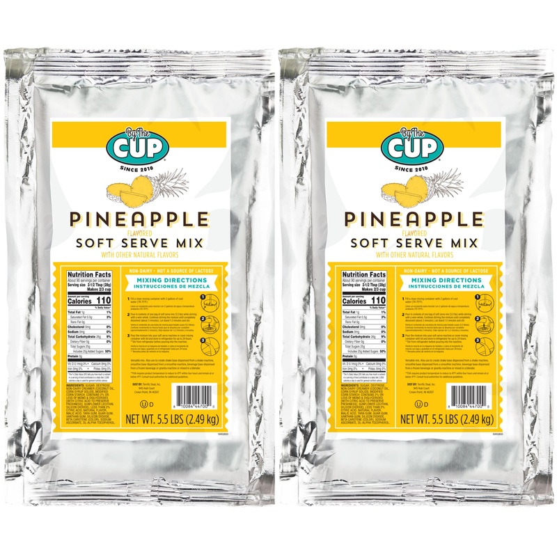 By The Cup Non-Dairy Pineapple Soft Serve Mix, 5.5 Lb (Pack Of 2)