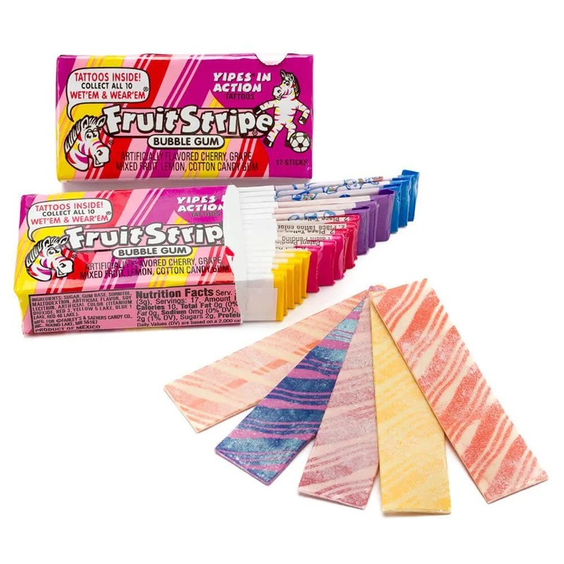 Fruit Stripe Bubble Gum Packs – Bubblegum: 12-Piece Box