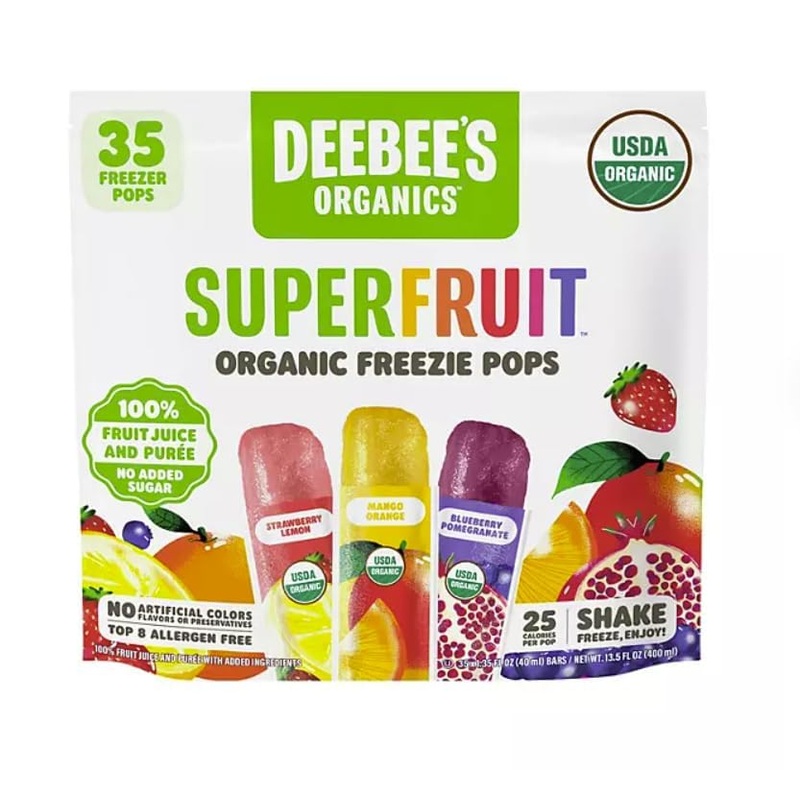 Generic Deebee-S Organics Superfruit Freezies Pops, 35 Count, 1.35 Fl Oz Each
