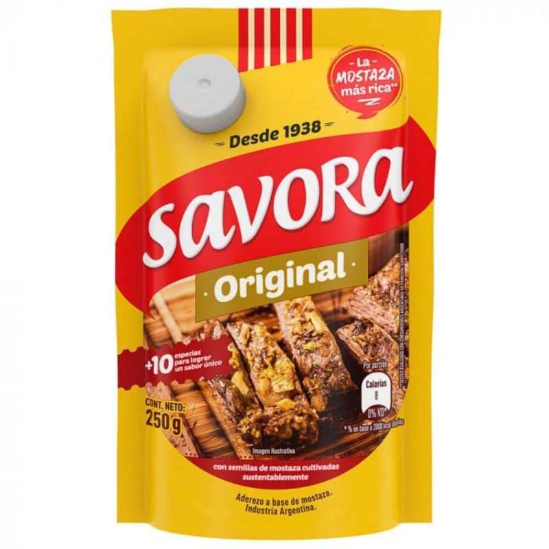Generic Savora Mostaza Mustard Original. (Pack Of 1, 250 Gr.)