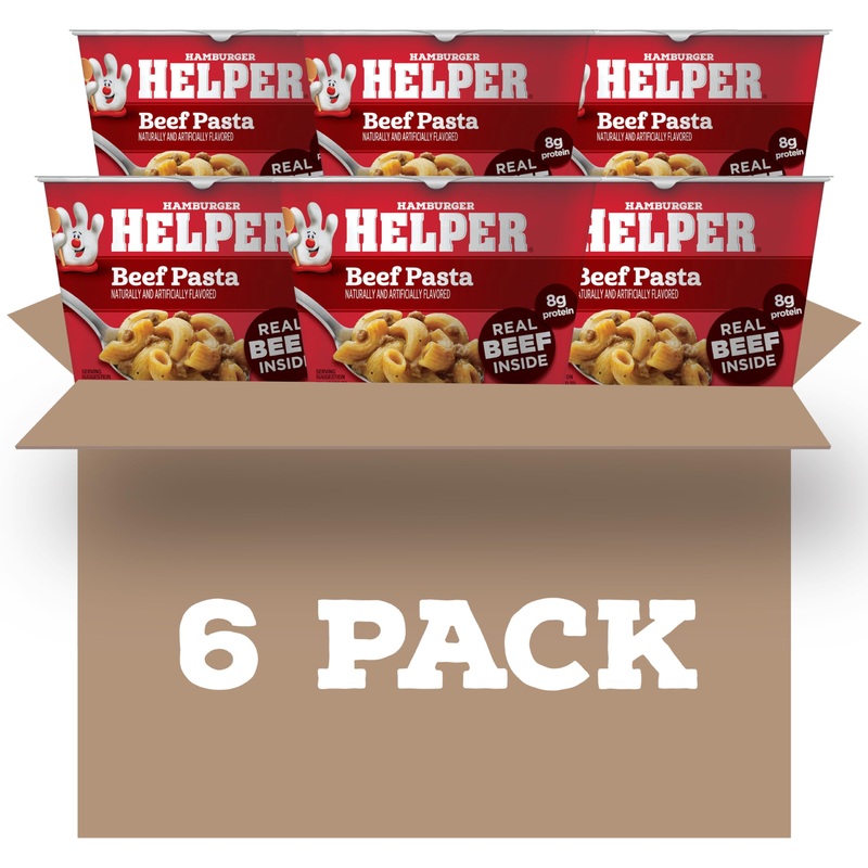 Helper Beef Pasta Microwave Cup, 2 Oz, 6 Per Case