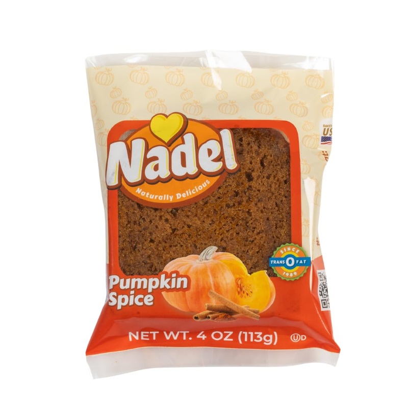 Nadel – Naturally Delicious Pumpkin Spice Bread Slices, 4 Pack, Sweet Breads & Cakes Back To School Lunch Snack, Breakfast Bar.