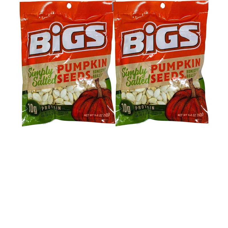 New Bigs Simply Salted Pumpkin Seeds A 5 Oz Bag Of Homestyle Roasted Seeds (2)