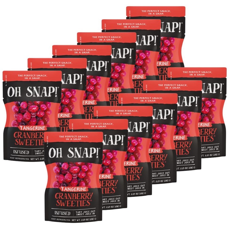 OH SNAP! Tangerine Cranberry Sweeties – Gluten-Free, Fat-Free Infused Cranberry Snacks, 12 Pack – Delicious & Healthy Treats