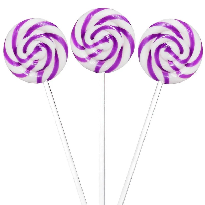 Swipple Pops Petite Swirl Ripple Lollipops – Purple Grape: 60-Piece Tub
