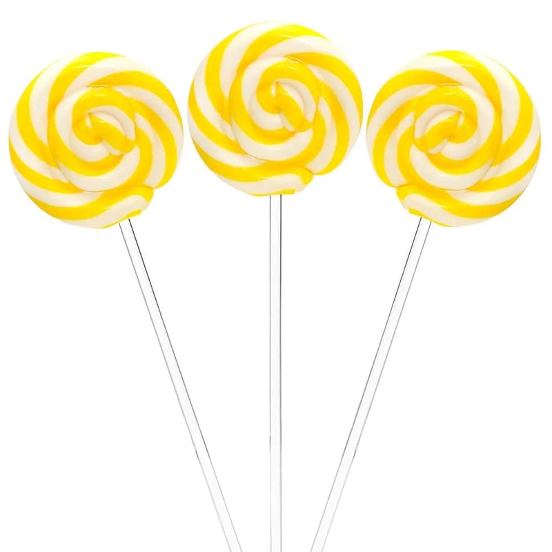 Swipple Pops Petite Swirl Ripple Lollipops – Yellow Banana: 60-Piece Tub