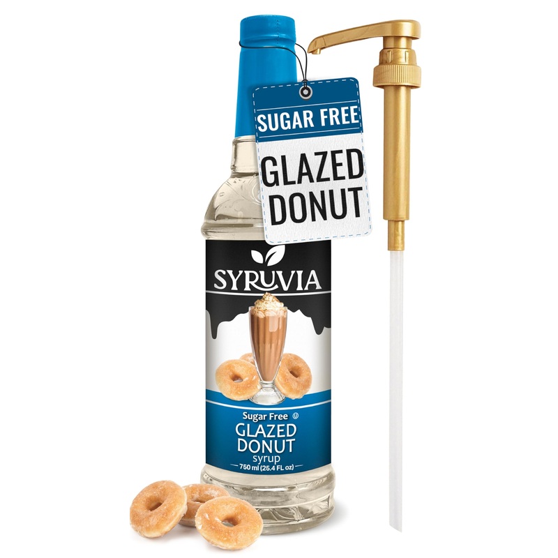 Syruvia Sugar-Free Glazed Donut Coffee Syrup – 25.4 Fl Oz Premium Coffee Flavoring Syrup – 0 Calorie- Kosher Coffee Syrups, Glut