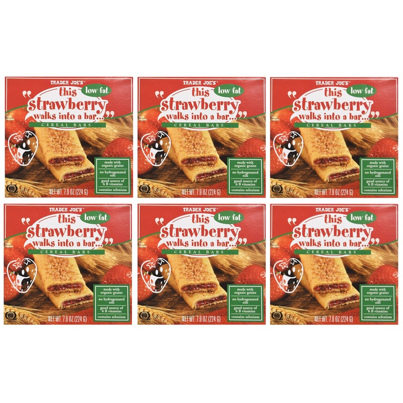 Trader Joe’S Strawberry Low Fat Cereal Bars, 6 Count Box (1.3 Oz/Bar), (Pack Of 6)