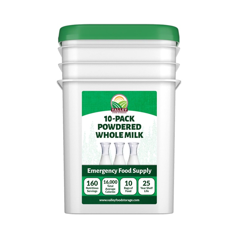 Valley Food Storage Whole Milk Powder | Contains Vitamin A & Vitamin D | Powdered Milk Long Term Storage, 25 Year Shelf Life | C