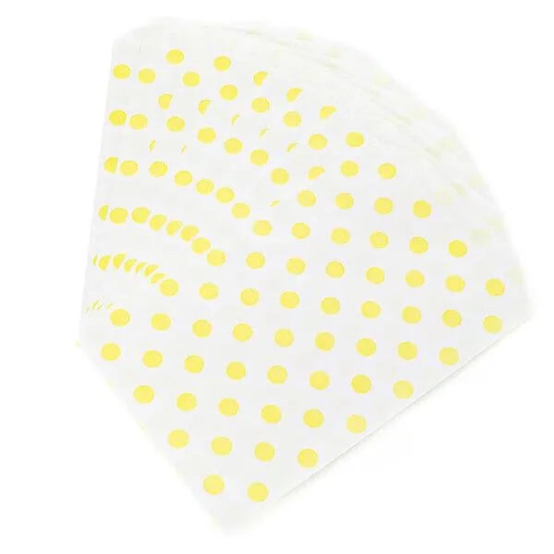 Yellow Polka Dot Candy Bags: 25-Piece Pack