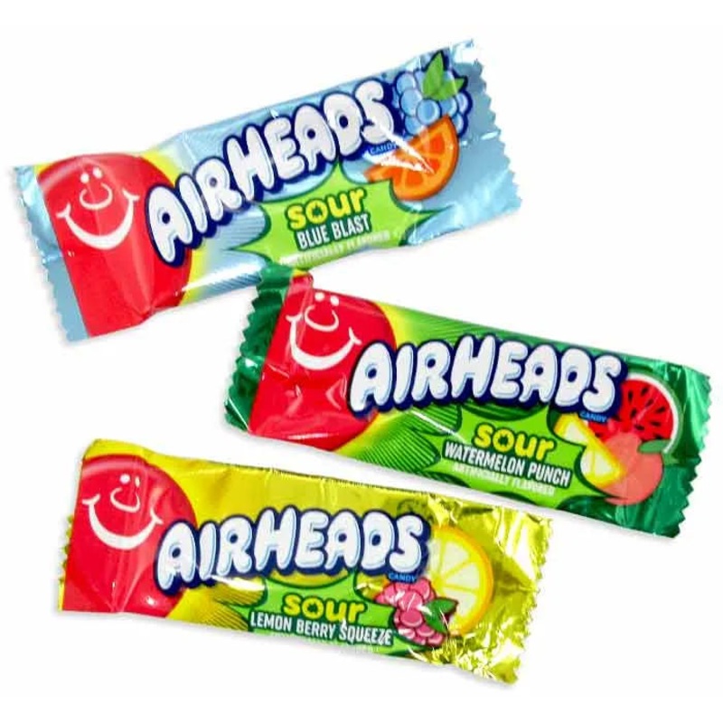 AirHeads Taffy Mini Sours Assorted Candy Bars: 5LB Bag