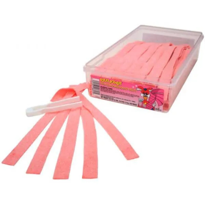 Dorval Sour Power Belts Candy – Pink Lemonade: 150-Piece Tub