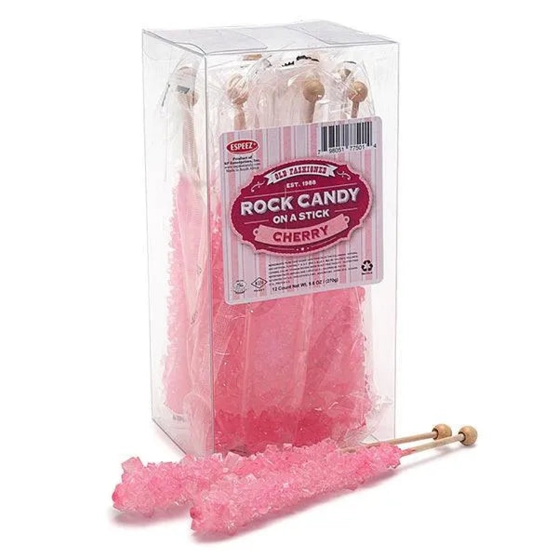 Espeez Rock Candy Crystal Sticks – Pink Cherry: 12-Piece Box