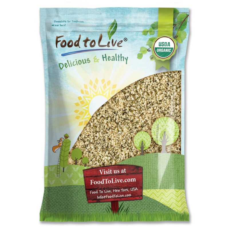 Food To Live Organic Hemp Seeds, 12 Pounds – Non-Gmo Raw Hearts, Hulled, Shelled, Kosher, Vegan, Bulk, Low Carb, Low Sodium, Goo