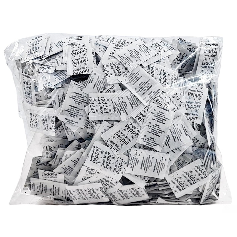 Gourmet Single Serve Packets | (1000 Count, Ground Black Pepper)