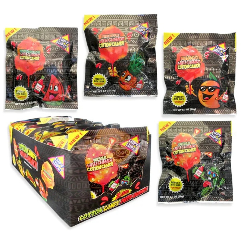 Lupy Lups Chamoy Cotton Candy Mini Bags: 24-Piece Box