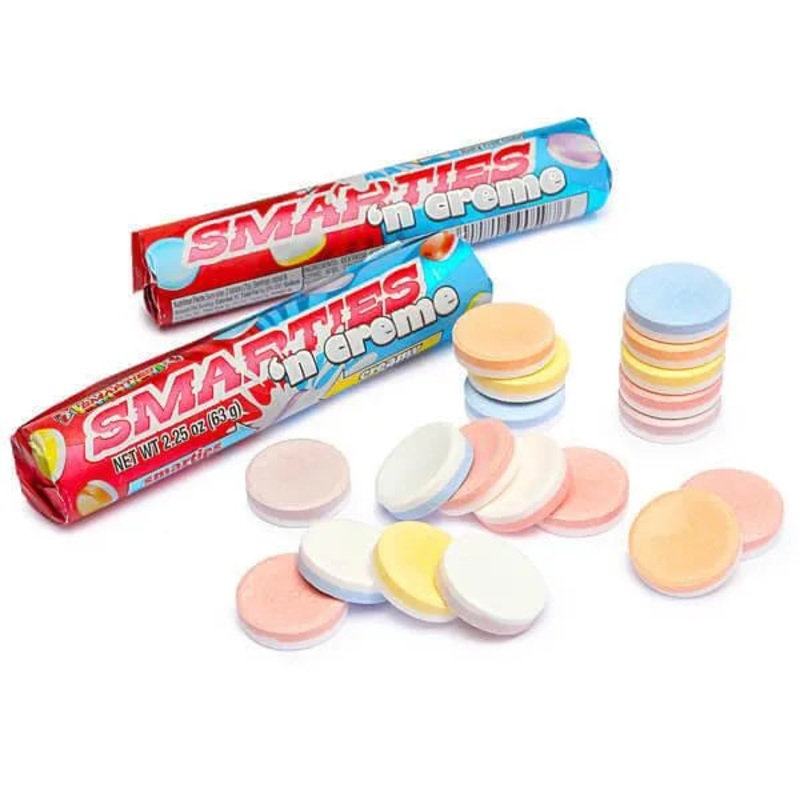 Mega Smarties ‘n Creme Candy Rolls: 24-Piece Box
