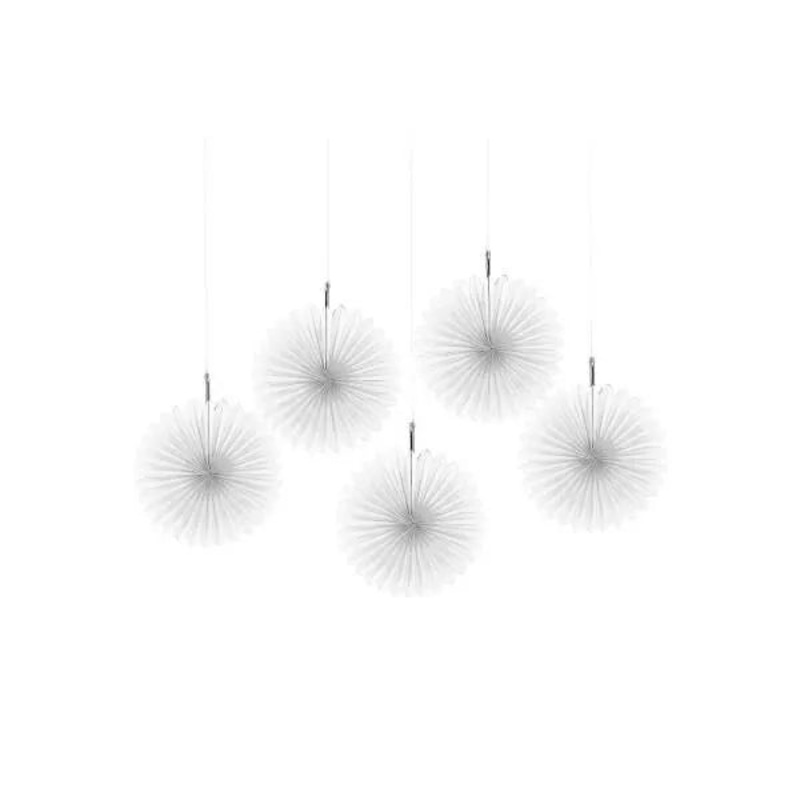 Mini Hanging Fans – Frosty White: 5-Piece Pack