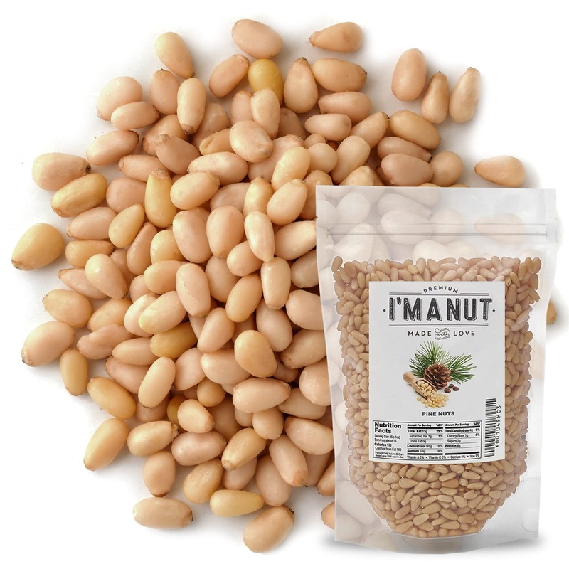 Premium Raw Pine Nuts 32Oz (2 Lbs.) Non-Gmo, No Additives Batch Tested Gluten & Peanut Free, Resealable Pouch For Freshness, Uns