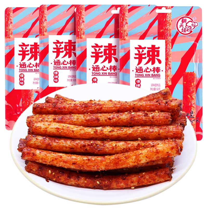 Snafre Latiao Spicy Strips 4 Pack – Medium to Extra Spicy Chinese Snacks, 68g/2.39oz per Pack, Perfect for Snack Lovers