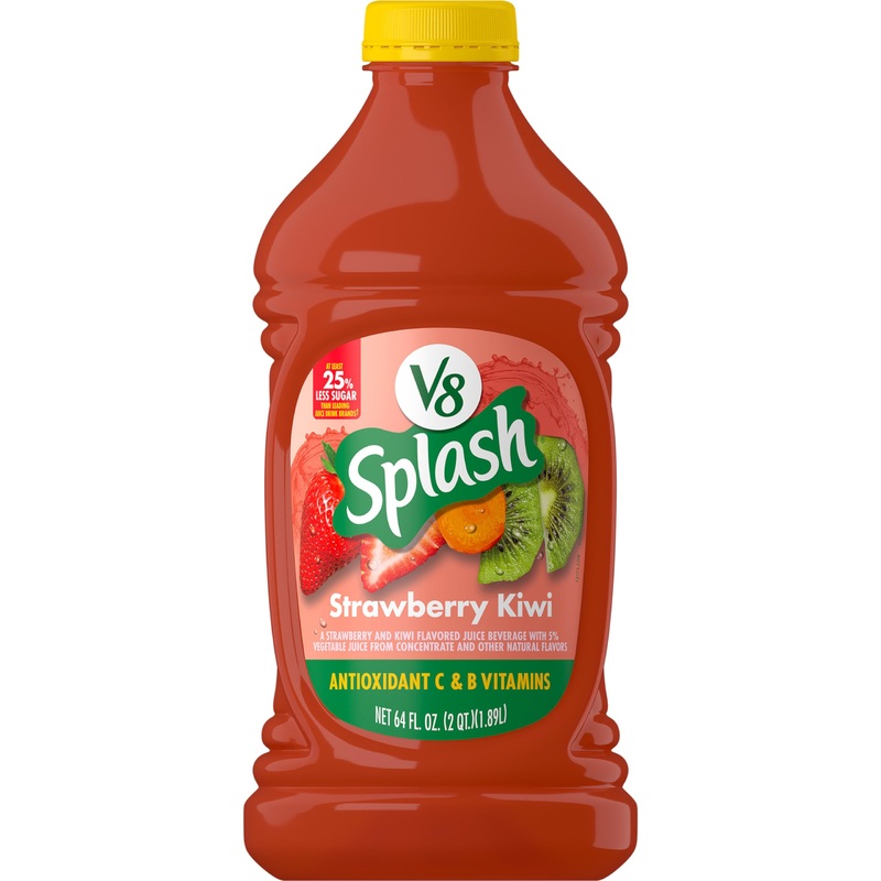 V8 Splash Strawberry Kiwi Flavored Juice Beverage, 64 Fl Oz Bottle