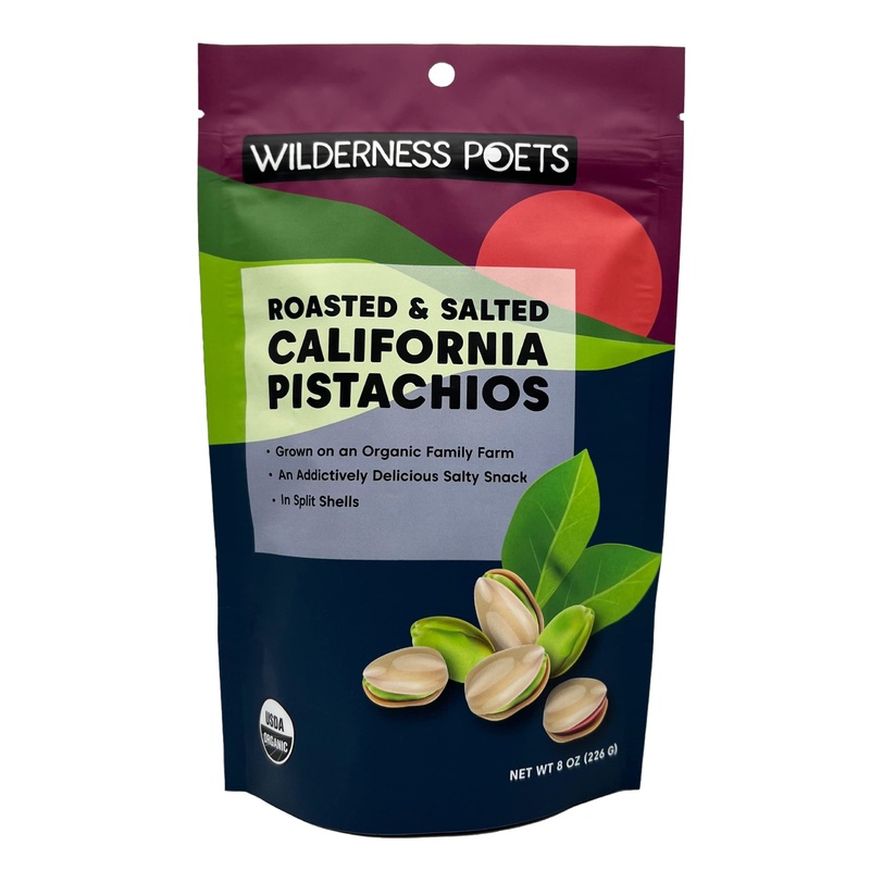 Wilderness Poets, Organic California Pistachios – Roasted With Sea Salt, In Shell (8 Ounce)
