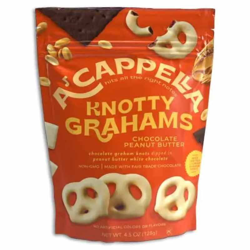 Acappella Knotty Grahams Chocolate Peanut Butter Knots: 6-Pack