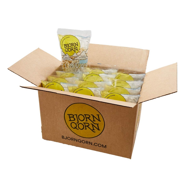 Bjornqorn 12-Pack Cloudy (Salty) Popcorn – Vegan & Gluten-Free – Slow Roasted And Salted – (12 3Oz Bags)