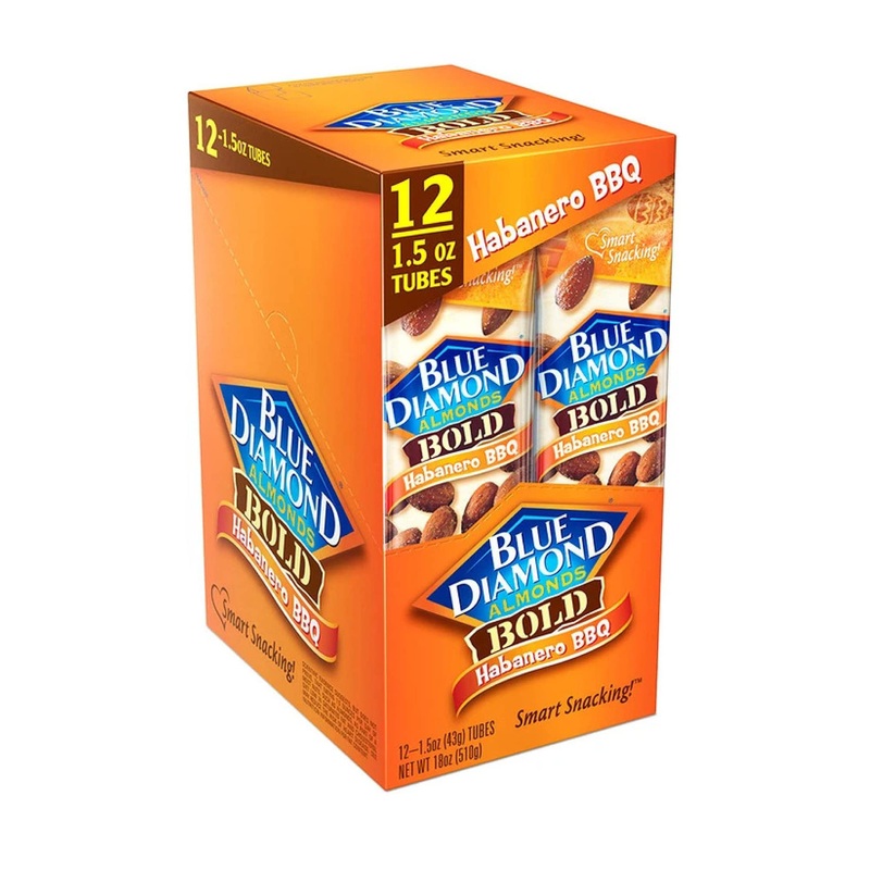 Blue Diamond Almonds, Bold Habanero Bbq, 1.5 Ounce, (Pack Of 24)