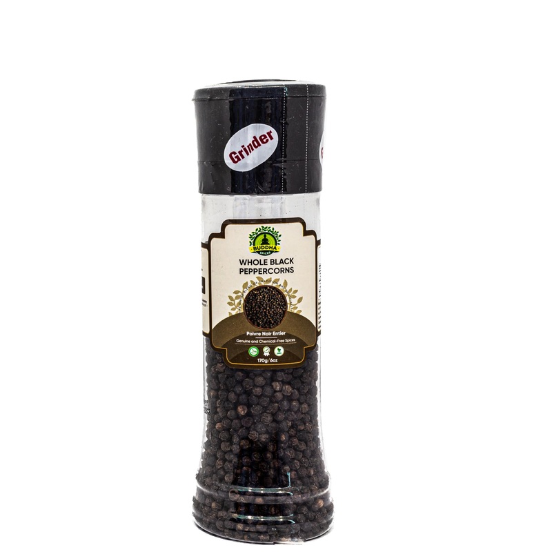 Buddha Spices Inc. Black Pepper (Black Pepper Grinder -6Oz)