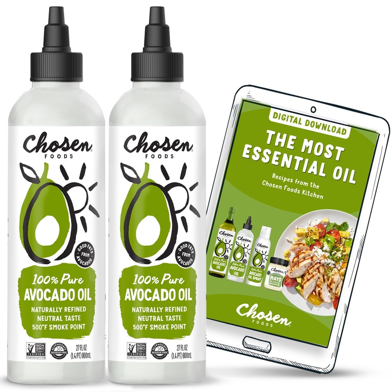 Chosen Foods 100% Pure Avocado Oil Squeeze Bottle 27Oz 2-Pack – For Drizzling, Saut  Ing, Roasting, Searing, & Baking-High Smoke
