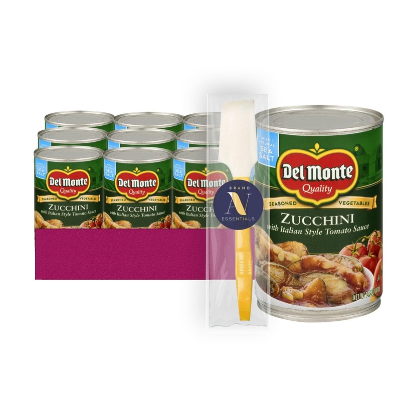Del Monte – Lavinia Essentials Bundle: 12- Pack Of Zucchini Italian Style Tomato Sauce Canned Vegetables 14.5 Oz Can + 1 Utility