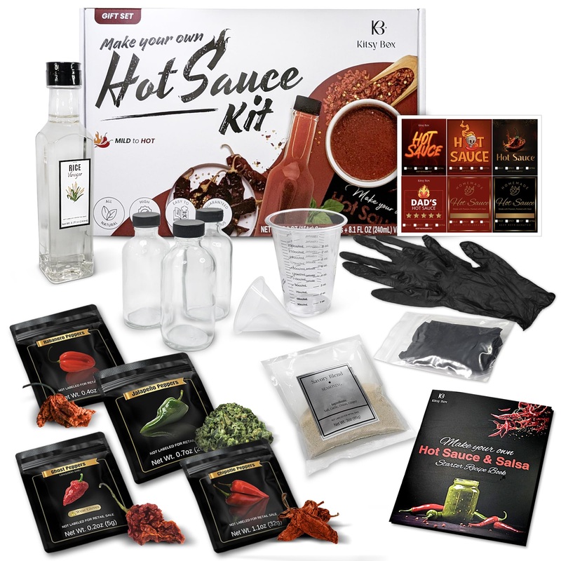 Diy Hot Sauce Making Kit – Gift Set With 4 Types Of Peppers, Including Ghost Pepper – Make Your Own Hot Sauce – Great Gift For D