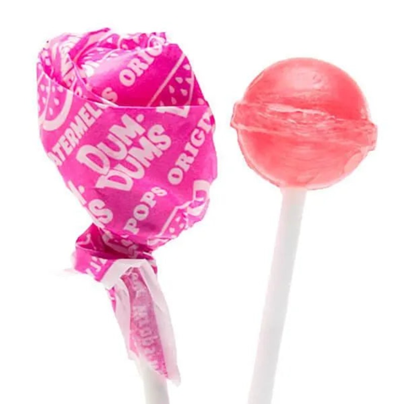 Dum Dums Hot Pink Party Pops – Watermelon: 5LB Bag