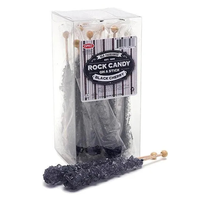 Espeez Rock Candy Crystal Sticks – Black Cherry: 12-Piece Box