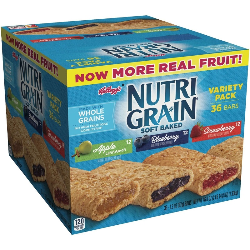 Kellogg’S Nutri-Grain Bars Variety Pack, 1.3 Ounce Bar (36 Count)