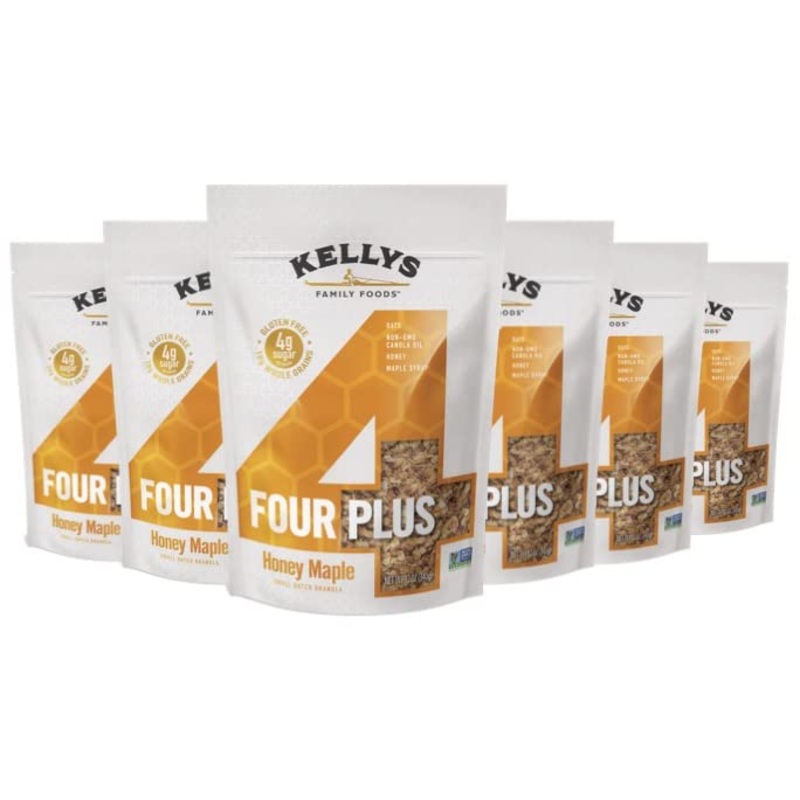 Kelly’S Four Plus Granola (Honey Maple) Healthy Granola Cereal With Whole Grain Oats, Honey, Maple Syrup – Non-Gmo, Low Sugar, S
