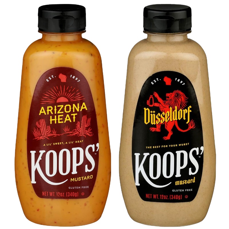 Koops’ Dusseldorf & Arizona Heat Mustard – German-Style Bratwurst Mustard, Sweet And Spicy Mustard, Gluten-Free, Kosher, Made In