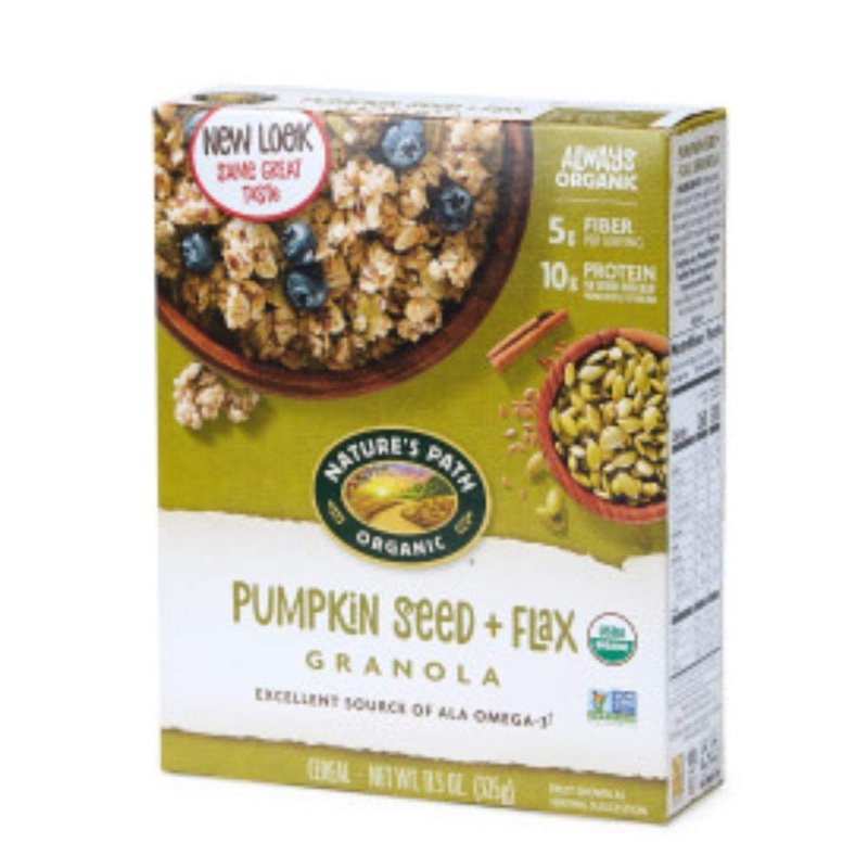 Nature’S Path Organic Pumpkin Seed And Flax Granola, 11.5 Ounce (Pack Of 5), Non-Gmo, Heart Healthy, High Fiber, 6G Plant Based