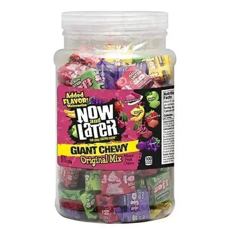 Now and Later Giant Fruit Chewy Candy: 120-Piece Tub