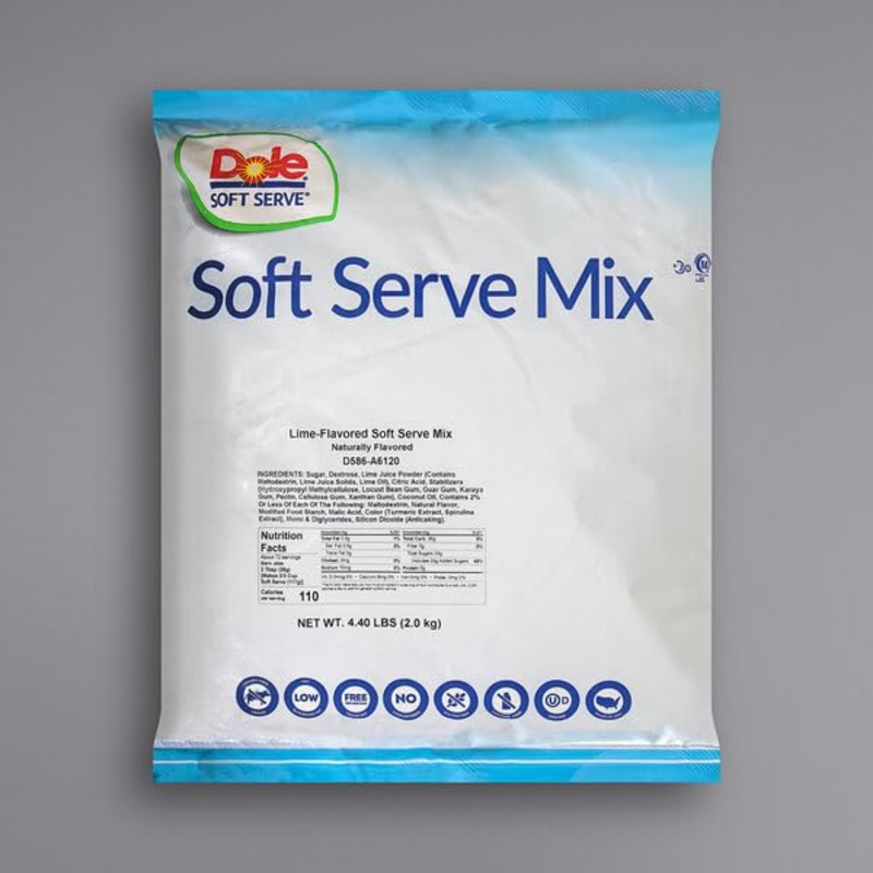Soft Serve Mix, Lactose Free, Dairy Free, Vegan, Gluten Free, 4.4 Lb Bag By Magic Market (Lime)