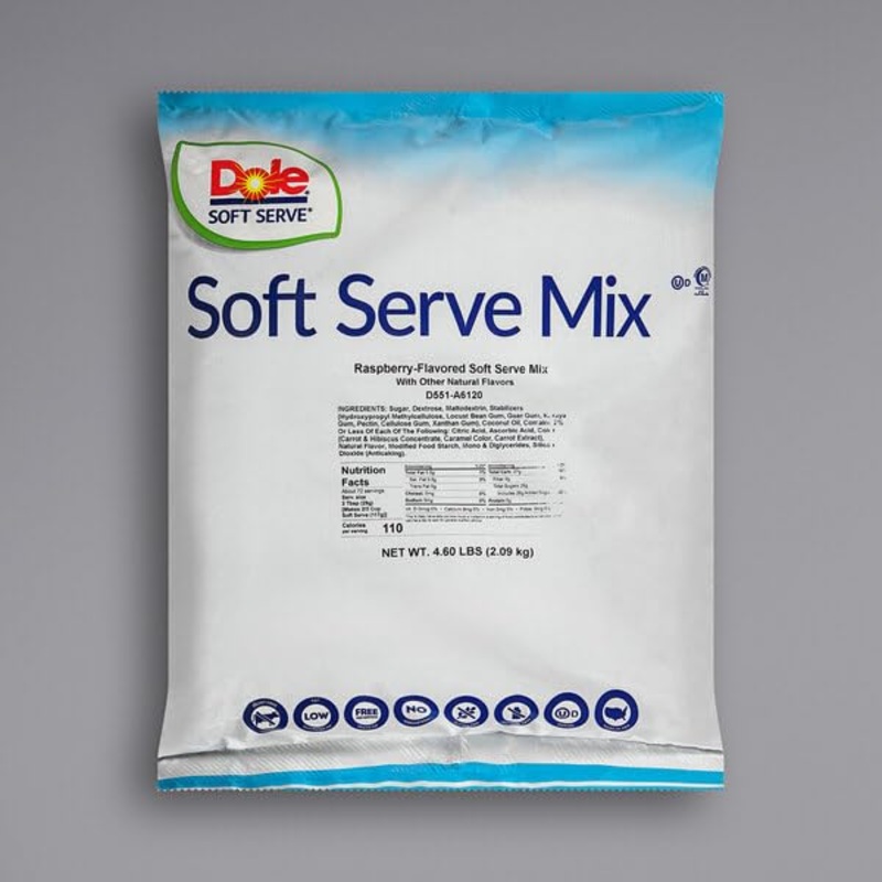 Soft Serve Mix, Lactose Free, Dairy Free, Vegan, Gluten Free, 4.4 Lb Bag By Magic Market (Raspberry)