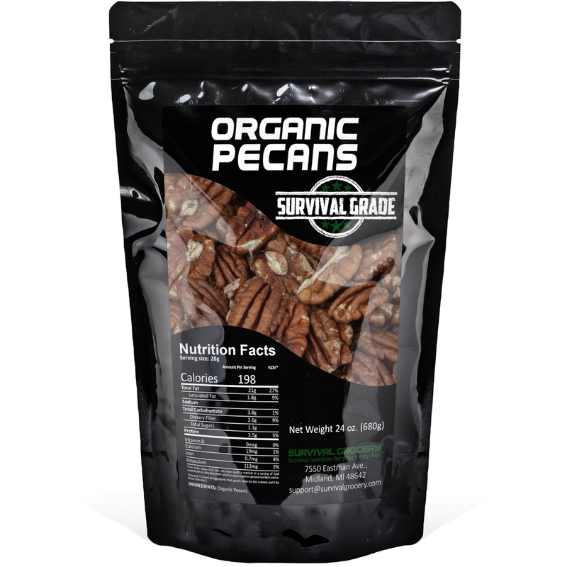 Survival Grocery – Organic Pecans (24 Oz./1 Bag)