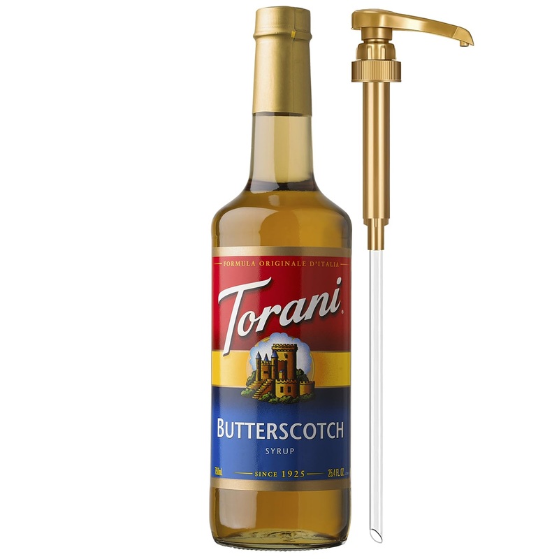 Torani Coffee Syrup, Butterscotch Flavoring For Drinks, Glass Bottle With Pump Included, 25.4 Fl Oz