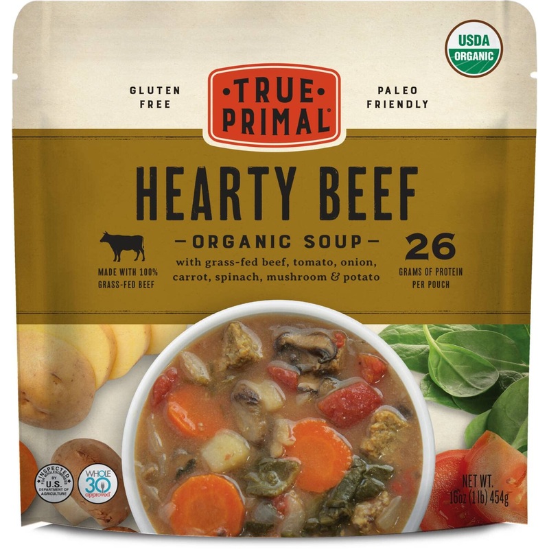 True Primal Hearty Beef Organic Soup 8-Pack, Ready To Eat, Gluten Free, Paleo, Grass-Fed Beef, Whole30, Keto